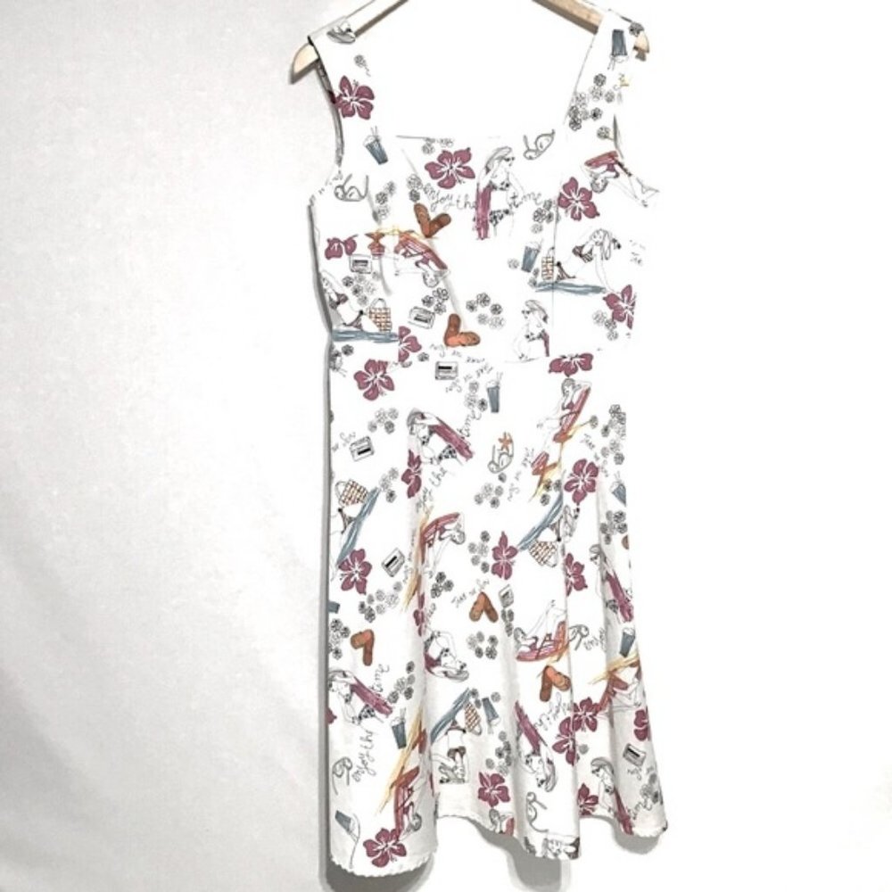 R&K Sundress Sz 8 Beach Print Multicolor